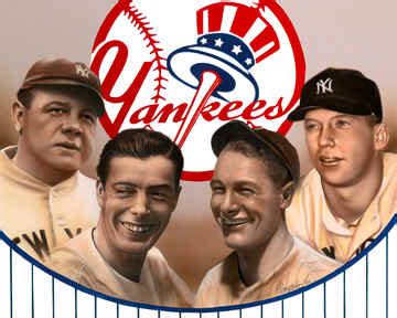 NY Legends Babe Ruth, Lou Gehrig,Joe DiMaggio, Mickey Mantle Print