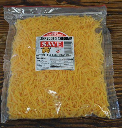 Shredded Cheddar 24 oz. – Williams Cheese