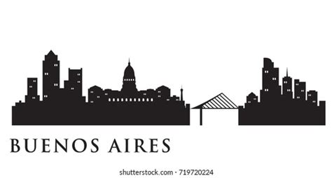 Buenos Aires Skyline Silhouette Skyline Vector Stock Vector (Royalty ...