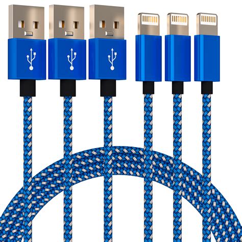 [3 Pack] 6ft Long MFI Certified Phone Charger Cable - Heavy-Duty ...