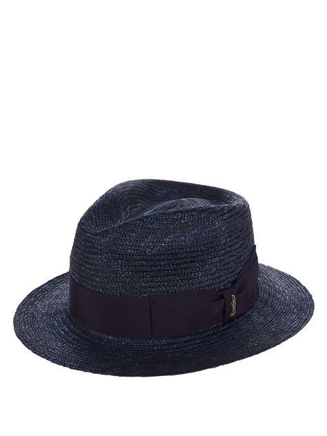 Lyst - Borsalino Panama Straw Hat in Blue for Men