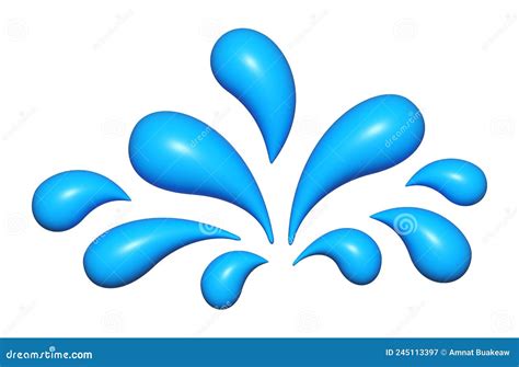 Water Splash 3D, Aqua Droplet, Water 3d for Emoji Icon Stock ...