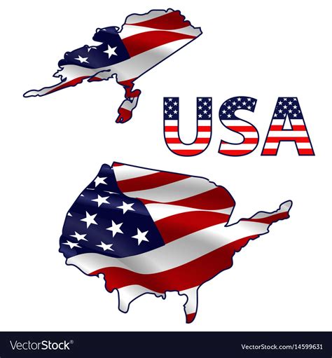 Usa map filled with flag Royalty Free Vector Image
