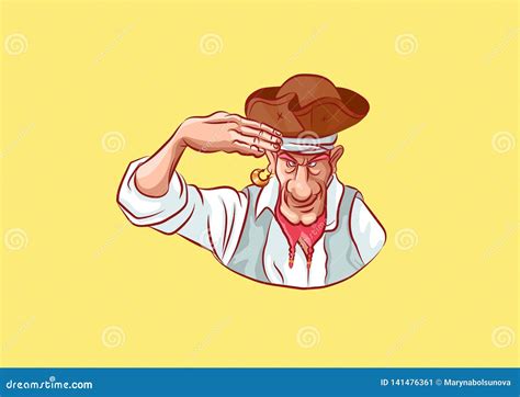 Emoji Sticker Seaman Captain Says Yes Sir Stock Vector - Illustration ...