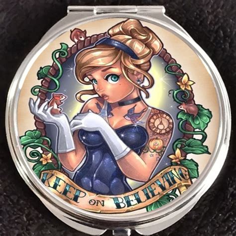 Princess Cinderella Glass Slipper Tattoo Flash Art Pinup Disney Makeup ...