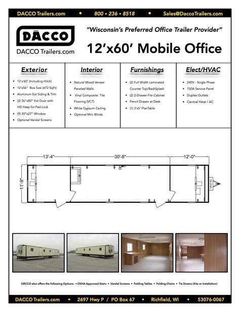 Office Trailers Floor Plans - DACCO Trailers