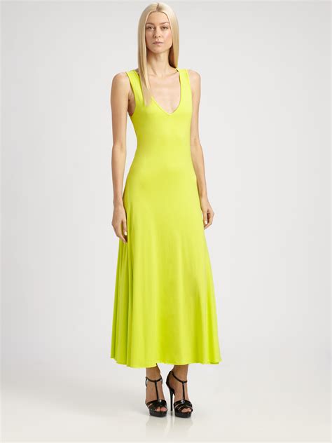 Ralph Lauren Black Label Jenny Jersey Maxi Dress in Yellow (bright ...