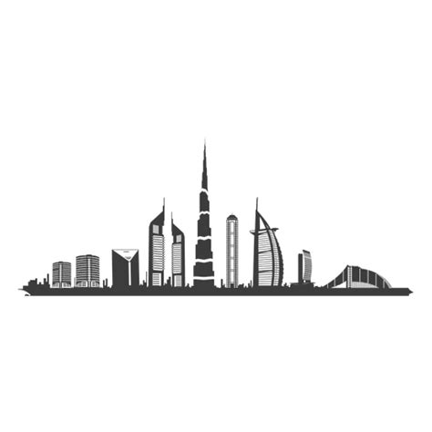 Dubai Skyline Silhouette PNG & SVG Design For T-Shirts