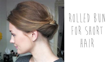 HAIR TUTORIAL: ROLLED BUN FOR SHORT HAIR | tinytwisst - YouTube