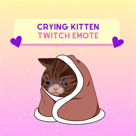 FREE Crying Kitten Twitch Emote | Free Twitch Emote | Free Twitch Badge - cloudy's Ko-fi Shop ...