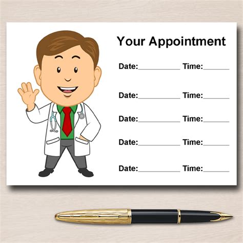 Medical Nurse Doctor Surgery Hospital Personalised Appointment Cards ...