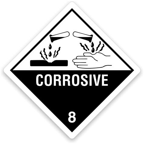 Class 8 Corrosive Hazmat Labels | Comply with DOT regulations