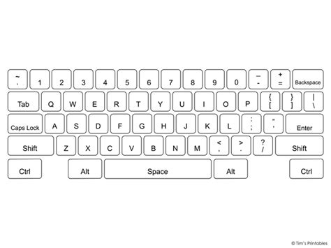 Free Printable Blank Keyboard Template Printable – Tim's Printables