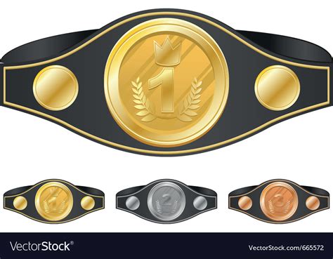 Three champion belts Royalty Free Vector Image