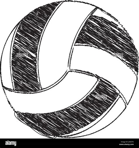 monochrome hand drawn sketch of volleyball ball Stock Vector Image & Art - Alamy