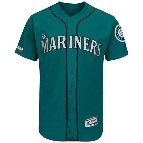 Seattle Mariners Majestic Alternate Flex Base Authentic Collection Custom Jersey - Green ...