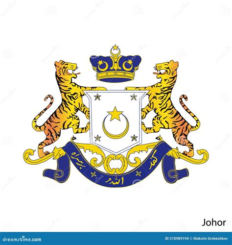 Coat of Arms of Johor is a Malaysian Region. Vector Emblem Stock Vector ...