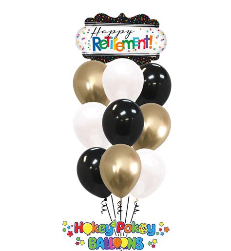 Happy Retirement with Gold | Hokey Pokey Balloons | Balloon Bouquet in ...