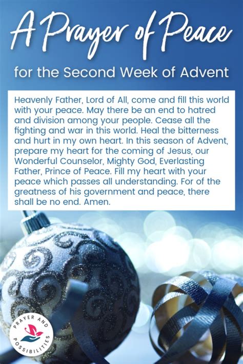 Prayer for the Second Week of Advent - Prayer & Possibilities