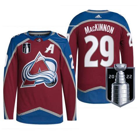 Colorado Avalanche Nathan MacKinnon 2022 Stanley Cup Playoffs Jersey Burgundy Authentic Pro Uniform