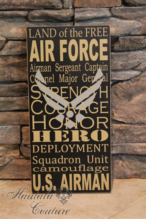 Rustic Typography Air Force Decor by hautalacouture on Etsy, $45.00 | Air force decor, Air force ...