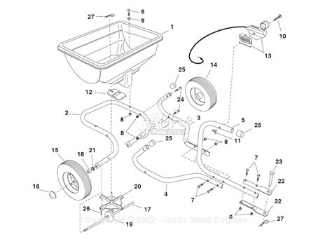 Agri-Fab 45-03153-997 7-Gallon (Dry) Tow Broadcast Spreader Parts Diagram for Parts List