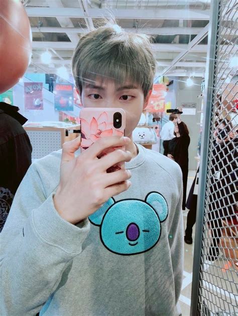 Namjoon wearing bt21 merch. Koya