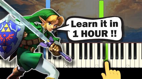 Zelda - Main Theme song - EASY Piano tutorial - YouTube