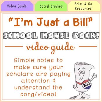 "I'm Just a Bill" Schoolhouse Rock Video Guide by Learning with Lexie