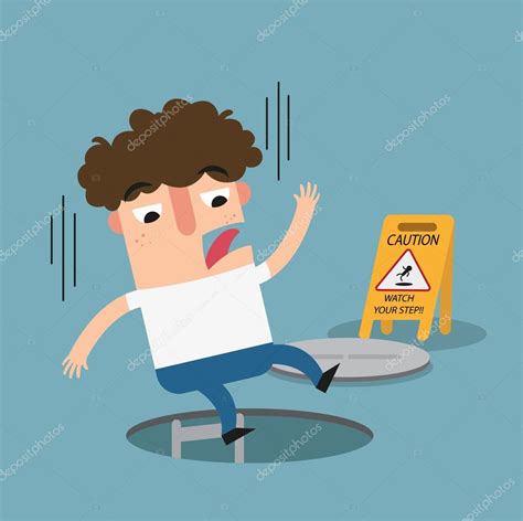 Watch your step caution sign. danger of falling Stock Vector Image by ©jehsomwang #80837336