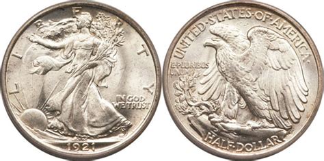 1921 Walking Liberty Half Dollars