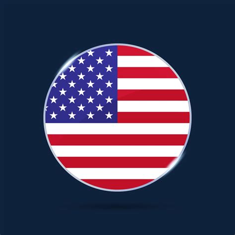 usa national flag Circle button Icon. Simple flag, official colors and ...