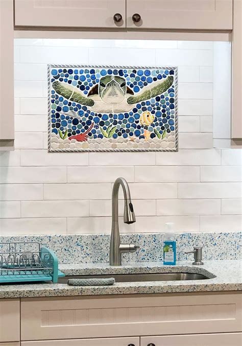 Kitchen Backsplash Ideas with Coastal & Beach Mosaics | Tile Mosaic Ideas | Beach wall decor ...