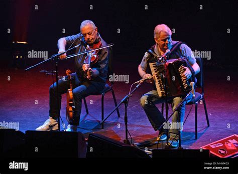 Phil Cunningham and Aly Bain playing at Mareel in Shetland Stock Photo - Alamy