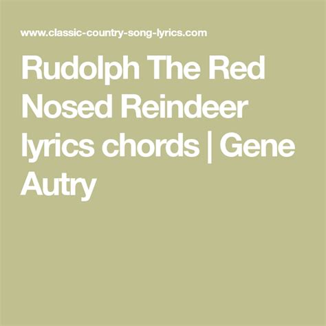 Rudolph The Red Nosed Reindeer Lyrics Printable