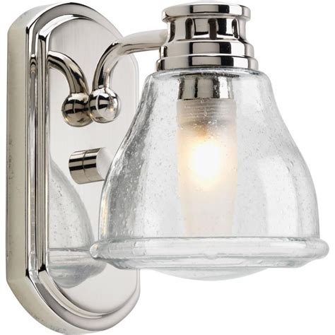 One Light Clear Seeded Glass Polished Chrome Bathroom Sconce : 6FEV5 | Sescolite Lighting ...