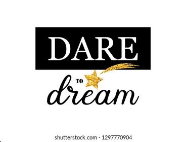 Decorative Dare Dream Text Golden Glitter Stock Vector (Royalty Free) 1297770904 | Shutterstock