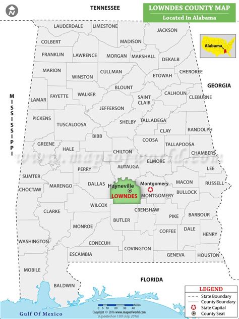 Lowndes County Map, Alabama | Where is Lowndes County