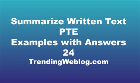 Summarize Written Text PTE Examples with Answers | PTE Writing Test 14