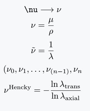 How do you make mu(μ) and nu(ν) symbol in LaTeX?