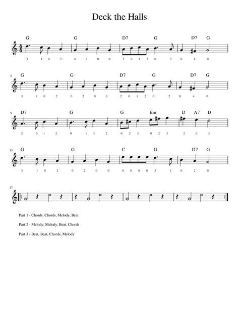 Deck the Halls - Guitar Sheet music for Piano (Solo) | Musescore.com