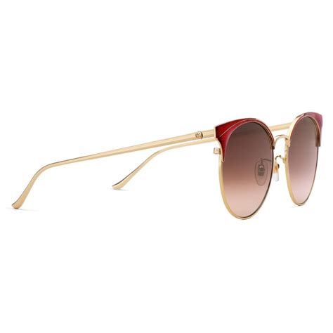 Gucci - Round Frame Metal Sunglasses - Red Enamle - Gucci Eyewear ...