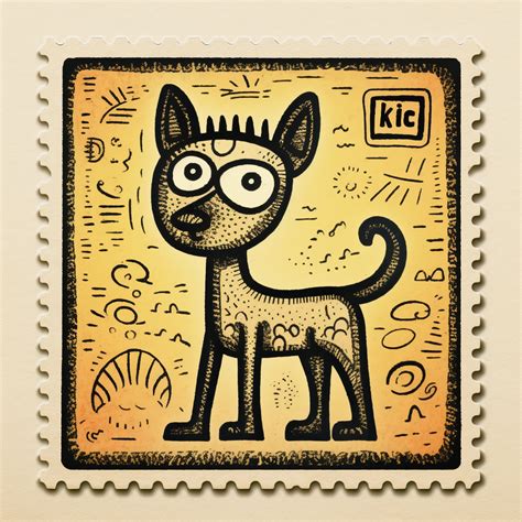 Cartoon Dog Postal Stamp Free Stock Photo - Public Domain Pictures