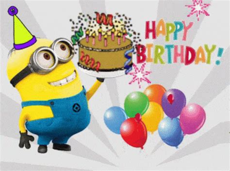 Happy Birthday Minions Gif - IceGif