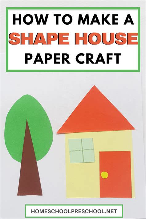 Paper Shape House Craft for Kids with Free Template