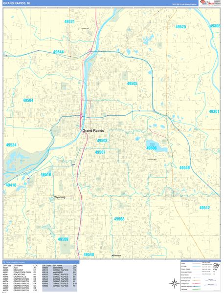 Wall Maps of Grand Rapids Michigan - marketmaps.com