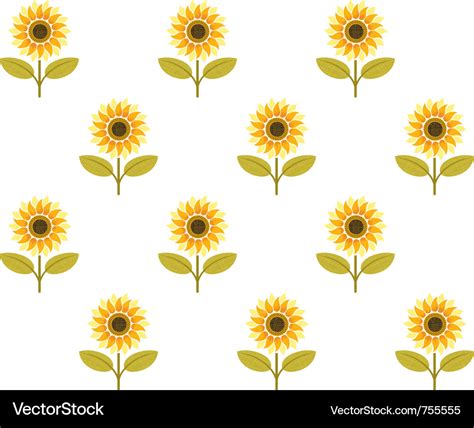 Cute sunflower seamless pattern Royalty Free Vector Image