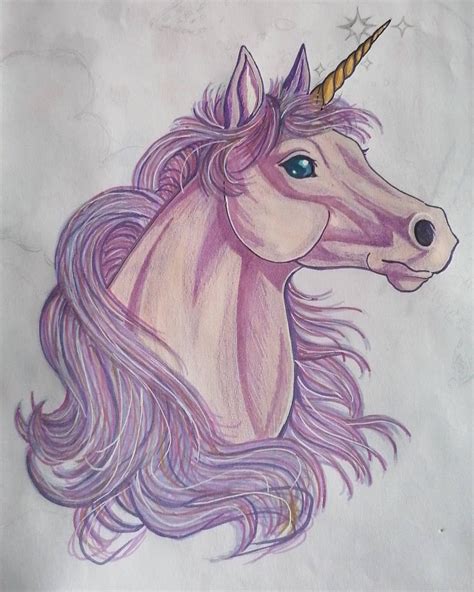 A unicorn face drawing with a long hair, How could you draw. | Unicorn ...