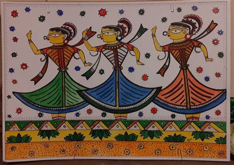 Three Bengali Folk Dancers Painting by Talha Bin Shams | Saatchi Art