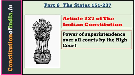 Article 227 of Indian Constitution - ConstitutionofIndia.in